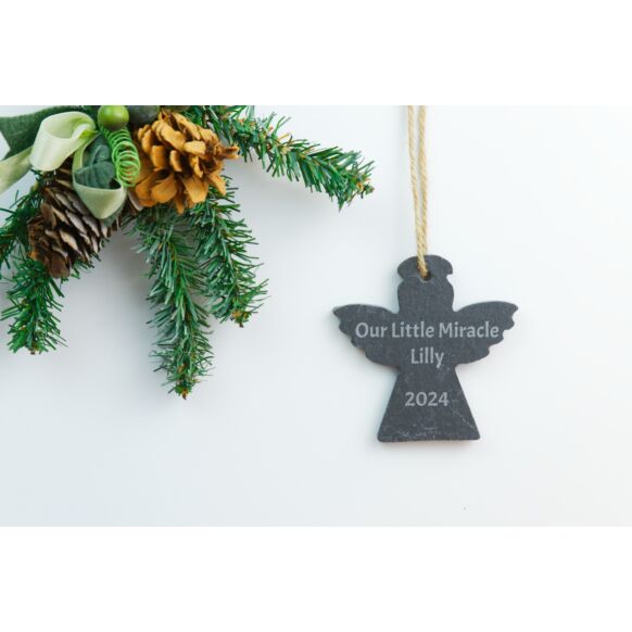 Personalised Slate Christmas Decoration - Angel