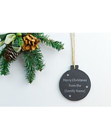 Personalised Slate Christmas Decoration - Bauble