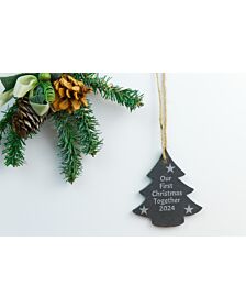 Personalised Slate Christmas Decoration - Tree